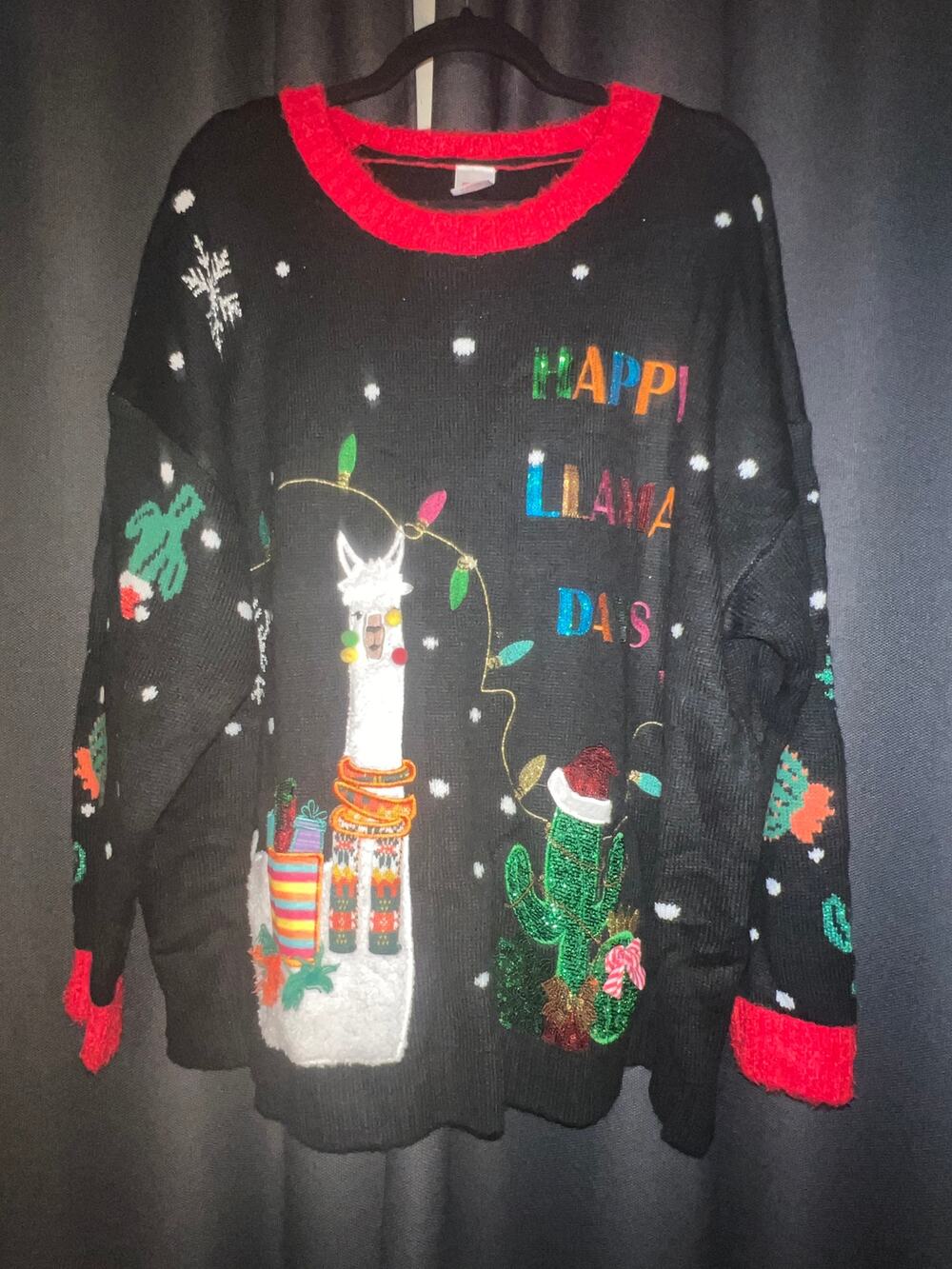 Ugly Christmas Sweater Xmas Size 2X Llama